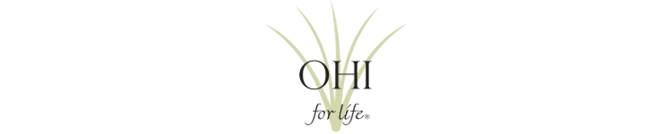The words OHI for life in front of a a green plant.